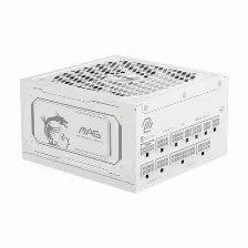 Fuente De Poder Msi Mag A1000gl Pcie5 White 1000 W, Atx 3.1, 80 Plus Gold, Fully-modular, Blanco